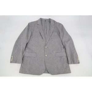 J.Crew‎ Ludlow Men's 44R Slim Gray Chambray Somelos Cotton Linen Jacket Blazer